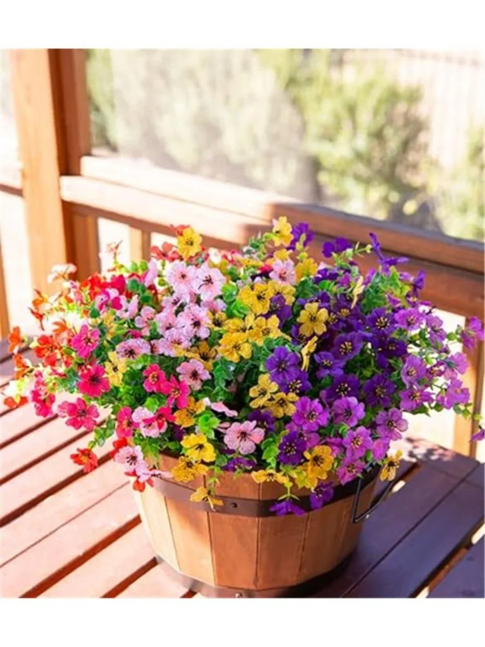 Artificial Daisy Eucalyptus Fake Flowers Outdoor Indoor Porch Patio 12 Bundles